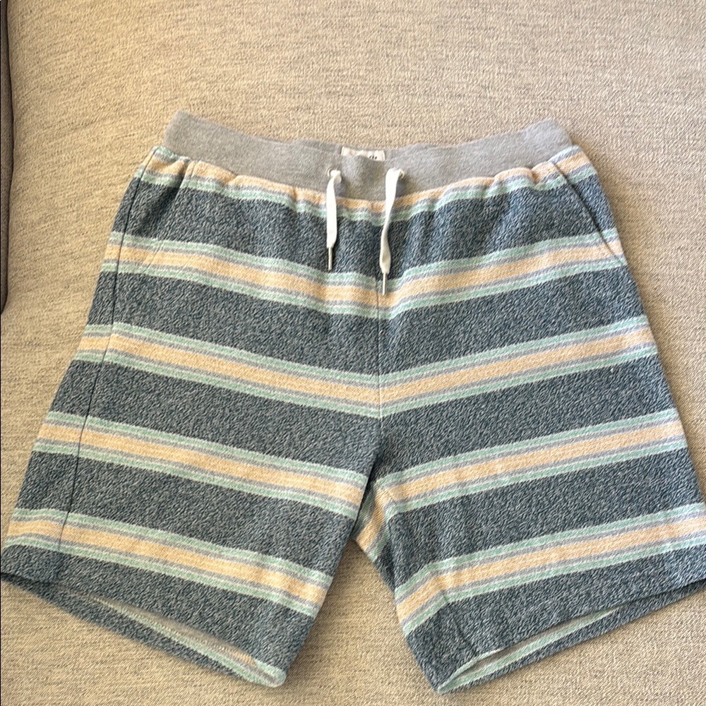 Quicksilver Striped Gray and Blue Men's Shorts M